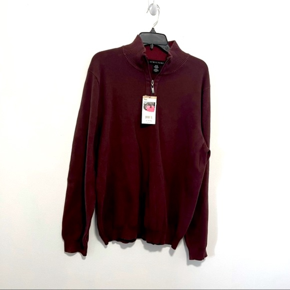NWT Structure mens red quarter zip Sz Xl